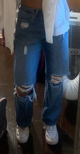 Hollister high rise dad jeans ripped 