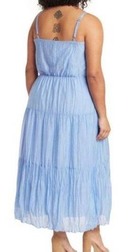 City Chic  Womens Sabina Tiered Maxi Dress Bluebell Blue Plus Size 24 New NWT