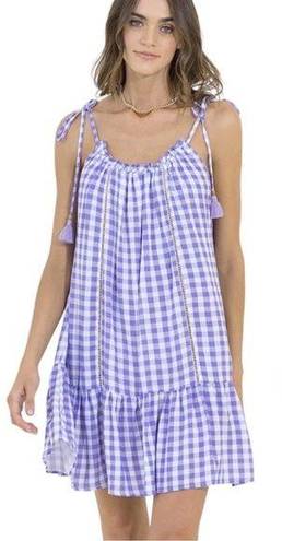 Maaji  Magnolia Gingham Swim Cover Up Dress with Tassel Ties Size L NWT