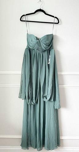 Birdy Grey NWT  Grace Convertible Chiffon Maxi Dress in Sea Glass sz S