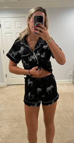 satin zebra pajama set