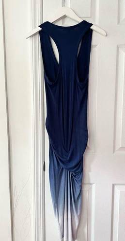 Young Fabulous and Broke  Hamptons Blue Ombre Midi Knot Waist Tank Bodycon Dress M