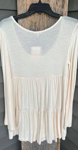 Lily White Cream Peasant Top