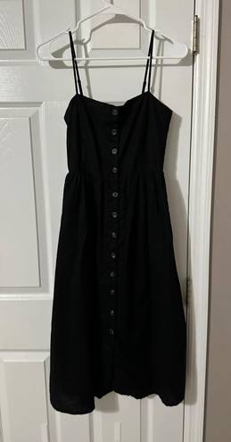 H&M Black Button Midi Dress