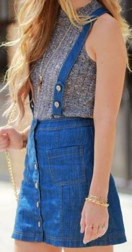 Hollister Overall Denim Skirt