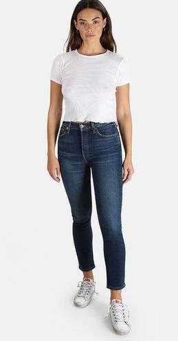 RE/DONE NWT  High Rise Ankle Crop Jeans Midnight Blue Size 29