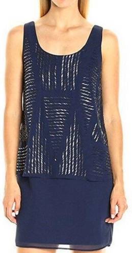 Laundry by Shelli Segal NWT $295  Beaded Cocktail Dress Blue 0