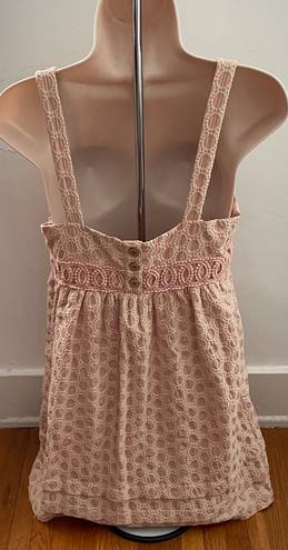 Juicy Couture Pale Pink Crochet Detailing A-line 100% Cotton Lined Mini Dress, size 0