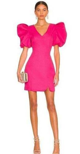 Elliatt  x REVOLVE Ava Dress Womens Large Hot Pink Open Back Puff Sleeve Barbie