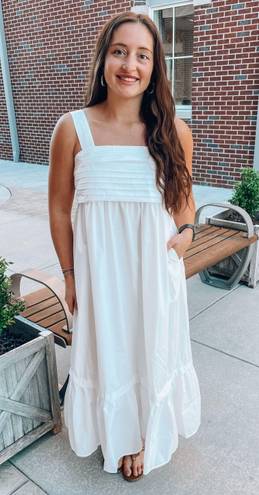 Entro White Bow Midi Dress