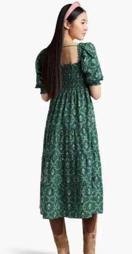 Hill House  Home Nesli Nap Dress Emerald Trellis Green Size XS