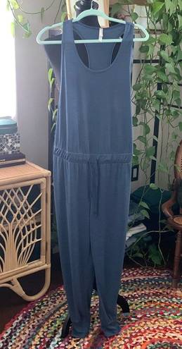 Free People Movement  Dusty Blue Open Sides T-Back Jogger Jumpsuit - S