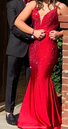 Ellie Wilde V-Neck Beaded Prom Dress EW120012