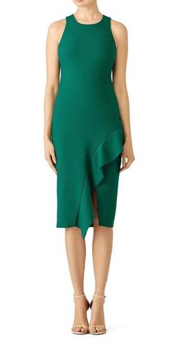 Cinq à Sept Cinq a sept emerald green piper ruffle high neck midi dress 2