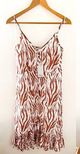 Rails Dress Frida Stripes Midi Rust Zebra S NWT