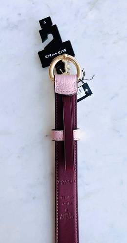 Coach  Horse & Carriage Signature Buckle Belt, Pink, Size XL $128