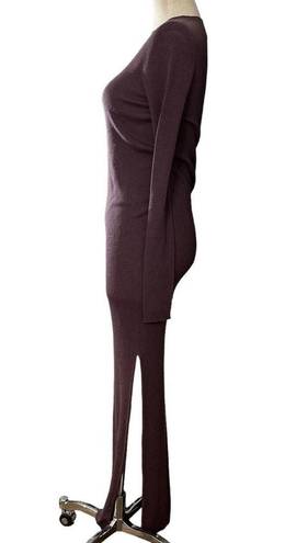 Amethyst RICK OWENS Ribbed Long Sleeve Dress in  Large Womens Maxi Knit Bodycon