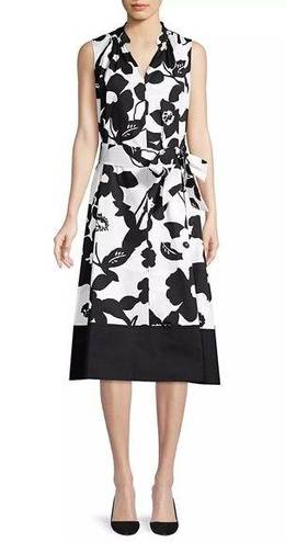 Natori  Garden Mandarin Dress - Floral - Black Multi/Neutral Black - S