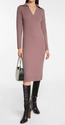 Vince Ribbed Polo Wool-Cashmere Blend Bodycon Dress