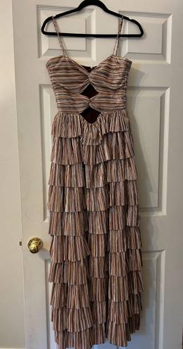 Gianni Bini Pleated Metallic Gown