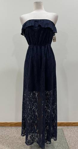 Trixxi Navy Lace Maxi Dress