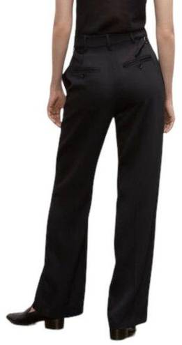 Club Monaco  Womens 100% Viscose Tab Detail Wide Leg Trouser Pants Size 6 Black