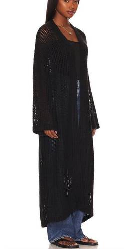 House of Harlow  Jacinda Cardigan Sweater Black XS Oversize Crochet Longline NEW