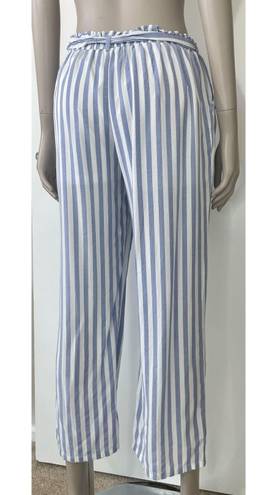 HYFVE HYFYVE White & Blue Striped High Waisted Casual Pants