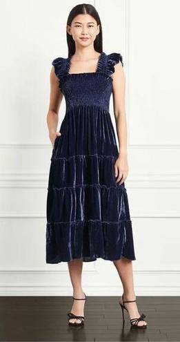 Hill House  The Ellie Nap Dress In Navy Velvet Size XS