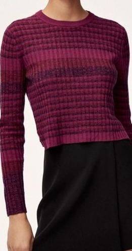 Babaton  Nathaniel space dyed striped cropped sweater in raspberry size Large NWT