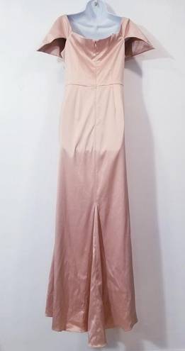 Vince Camuto  Sateen Blush Off Shoulder Evening Gown