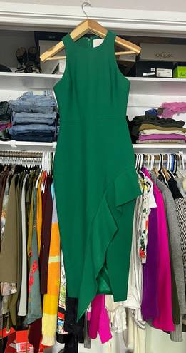 Cinq à Sept Cinq a sept emerald green piper ruffle high neck midi dress 2