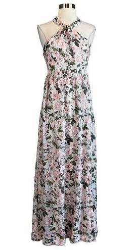 Laundry by Shelli Segal  Women's Maxi Dress Size 10 Pink Floral Print Halter