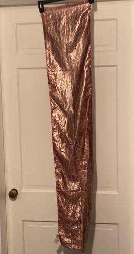 Oscar de la Renta Vintage  barbiecore pink gold foil long rectangular scarf