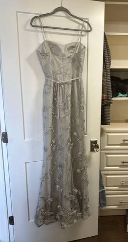 Marchesa Notte Marchesa Norte Bridesmaid Grey Maxi Gown Size 4