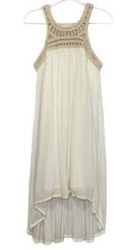 Chelsea and Violet  Crochet Neckline Dress High Low Hem Cream Size Medium Sz M New