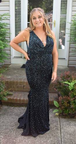 Johnathan Kayne Prom Black Sequins Dress