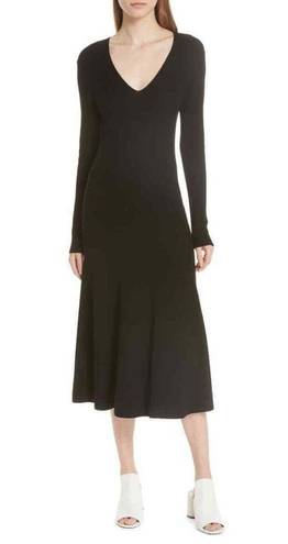 Jason Wu  Grey long sleeve black wool midi dress