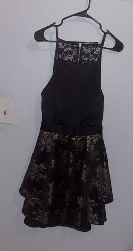 JC Penny Black and Gold High Neck Dress