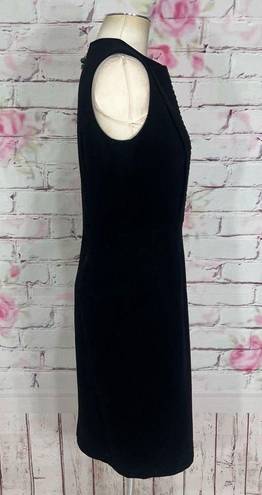 Kimberly  Ovitz black panel front wool sleeveless sheath dress