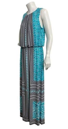 London Times  Collection Sleeveless Maxi Dress Women’s size 10 Blue Black Cruise