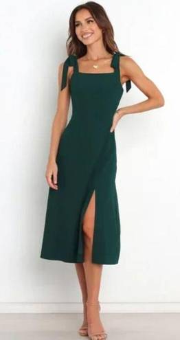 Petal and Pup  Laurel Green Tie Shoulder Side Slit Midi Dress 8