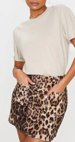 Pretty Little Thing  Julissa Leopard Skirt Sz S NEW