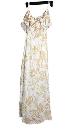 Michael Stars NWOT  Tara Gauze Ruffle Strapless Maxi Dress Brushed Cotton XS