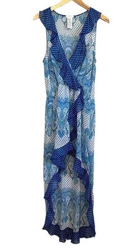 Jessica Simpson NEW  Beach Cover Up Paisley Polka Dot High Lo Maxi Dress Size XL