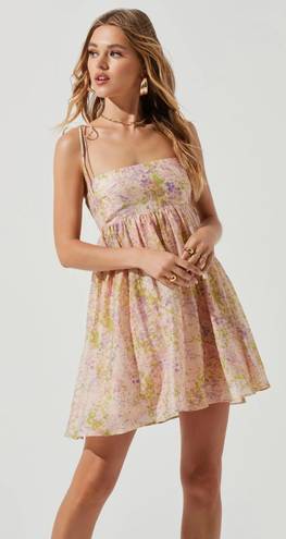 ASTR SERENITY FLORAL SQUARE NECK MINI DRESS