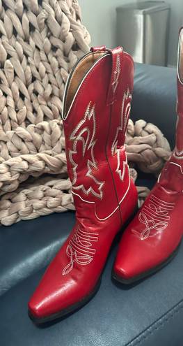 Red cowboy Boots Size 9