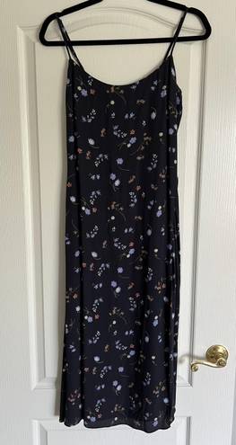 Aritzia Black floral midi dress