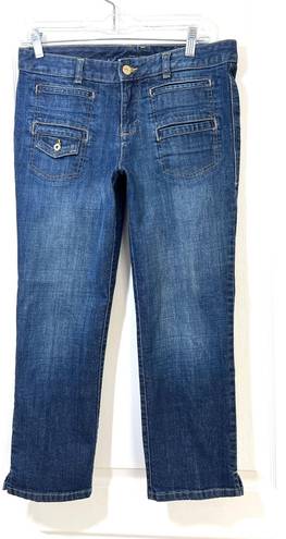 Tommy Hilfiger Capri Jeans 8 American Spirit Mid Rise Denim Blue Plain Pocket