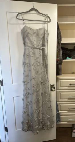 Marchesa Notte Marchesa Norte Bridesmaid Grey Maxi Gown Size 4